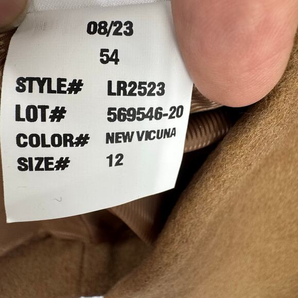 Lauren Ralph Lauren Wool Blend Three-Button Reefer Coat In Camel Size 12 NWT - Picture 9 of 12